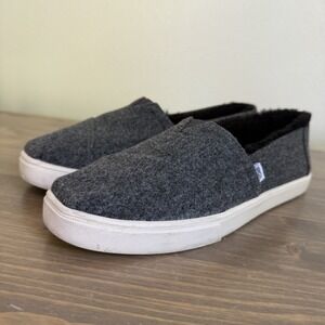 Tom's Womens 8 Shade Two Tone‎ Felt Faux Fur Alpargata Slip On Shoes